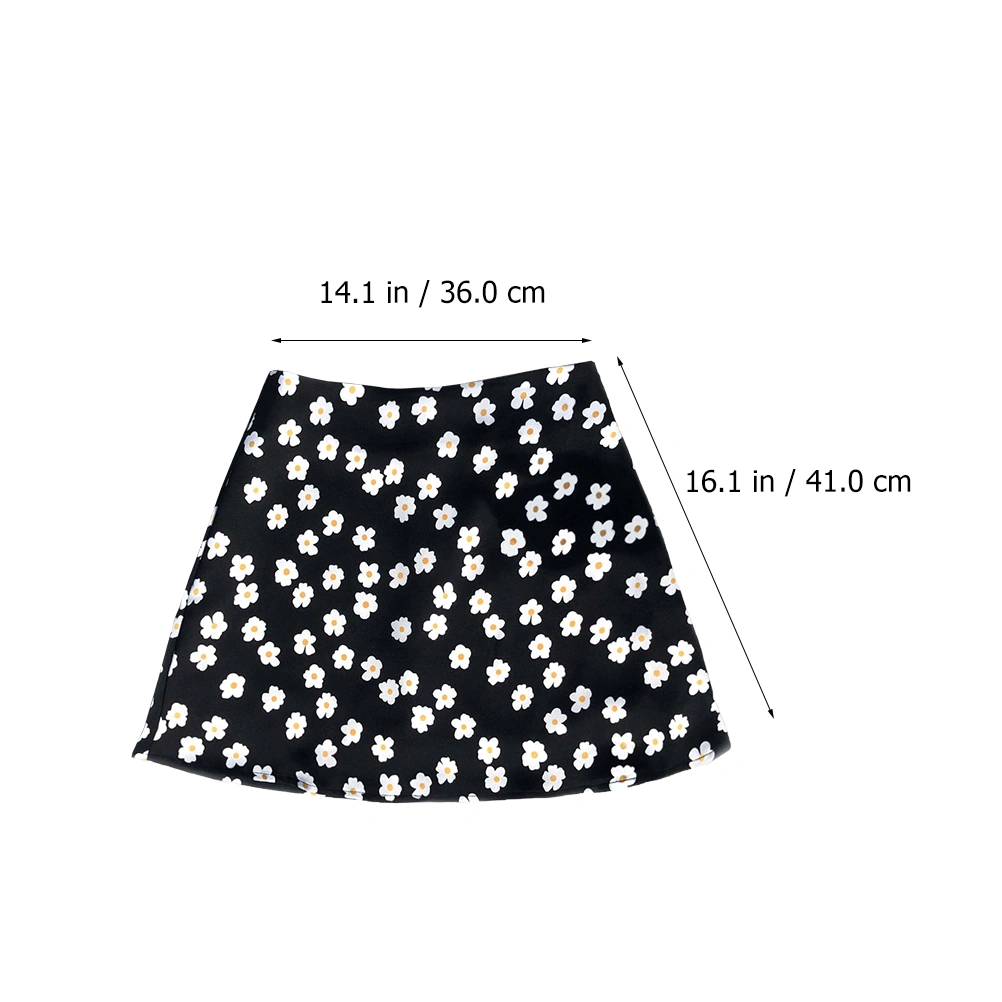1pc Summer Short Skirts High-waist Skirt Elegant Printing Female Zipper Skirt