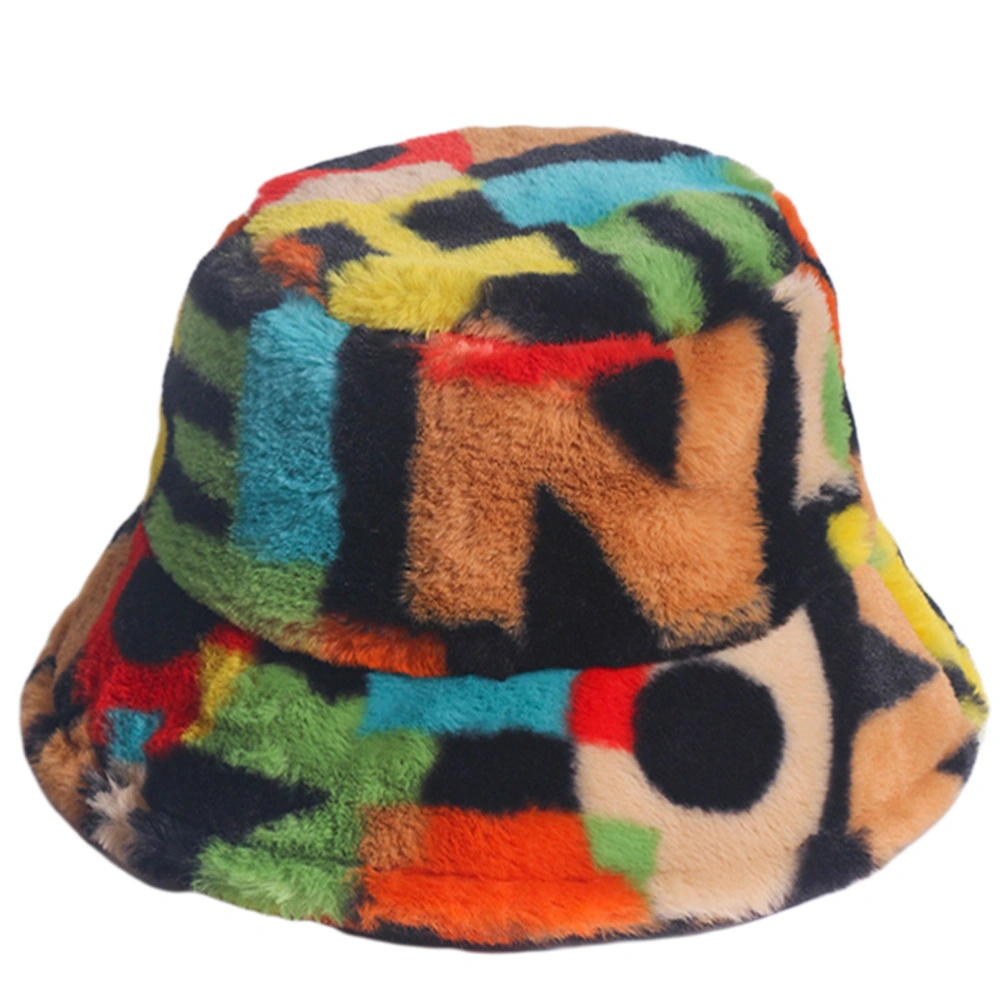 1Pc Stylish Furry Bucket Hat Fashion Winter Warmer Fisherman Warm Hat