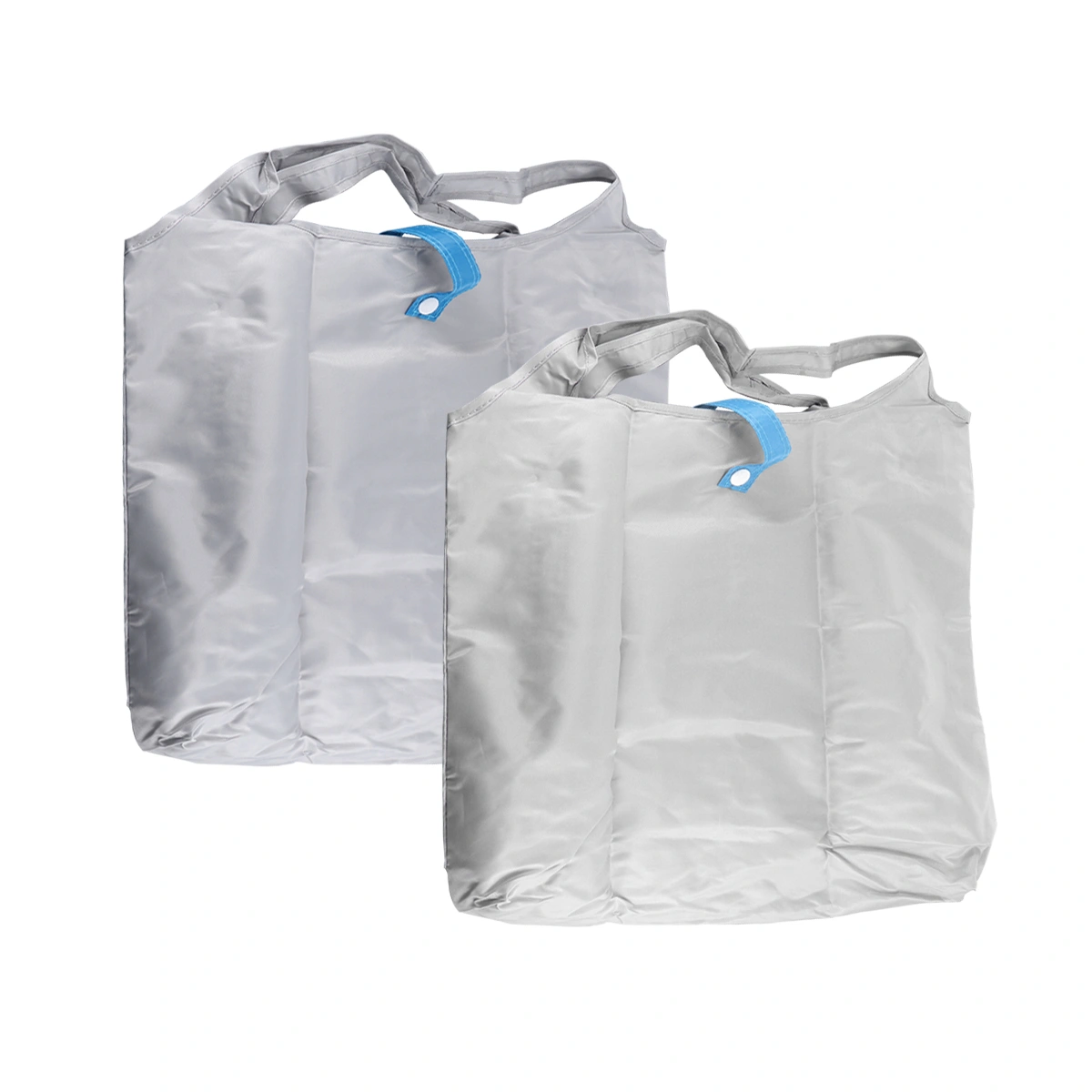 2pcs Nylon Shopping Bag Large Capacity Single Shoulder Waterproof Vegetable Fruit Snacks Organization Bag for Shopping (Grey)