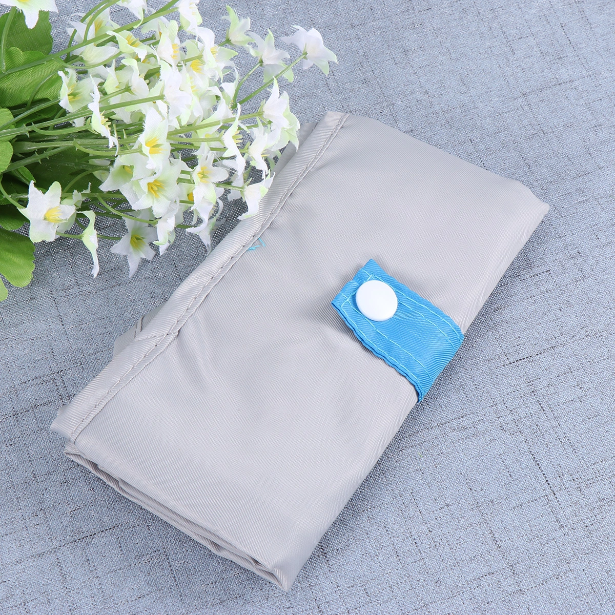 2pcs Nylon Shopping Bag Large Capacity Single Shoulder Waterproof Vegetable Fruit Snacks Organization Bag for Shopping (Grey)