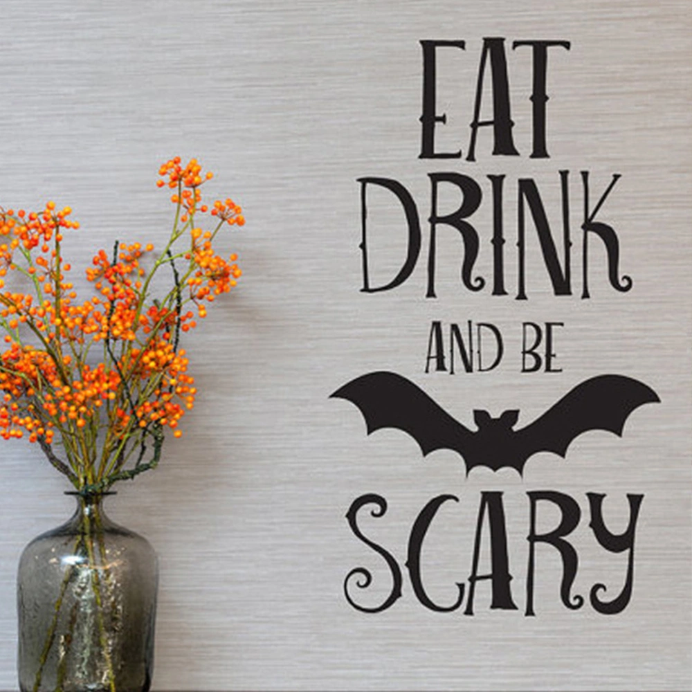 1 Sheet Halloween Bat Stickers Glass Window Door Bat Decals Halloween Decors