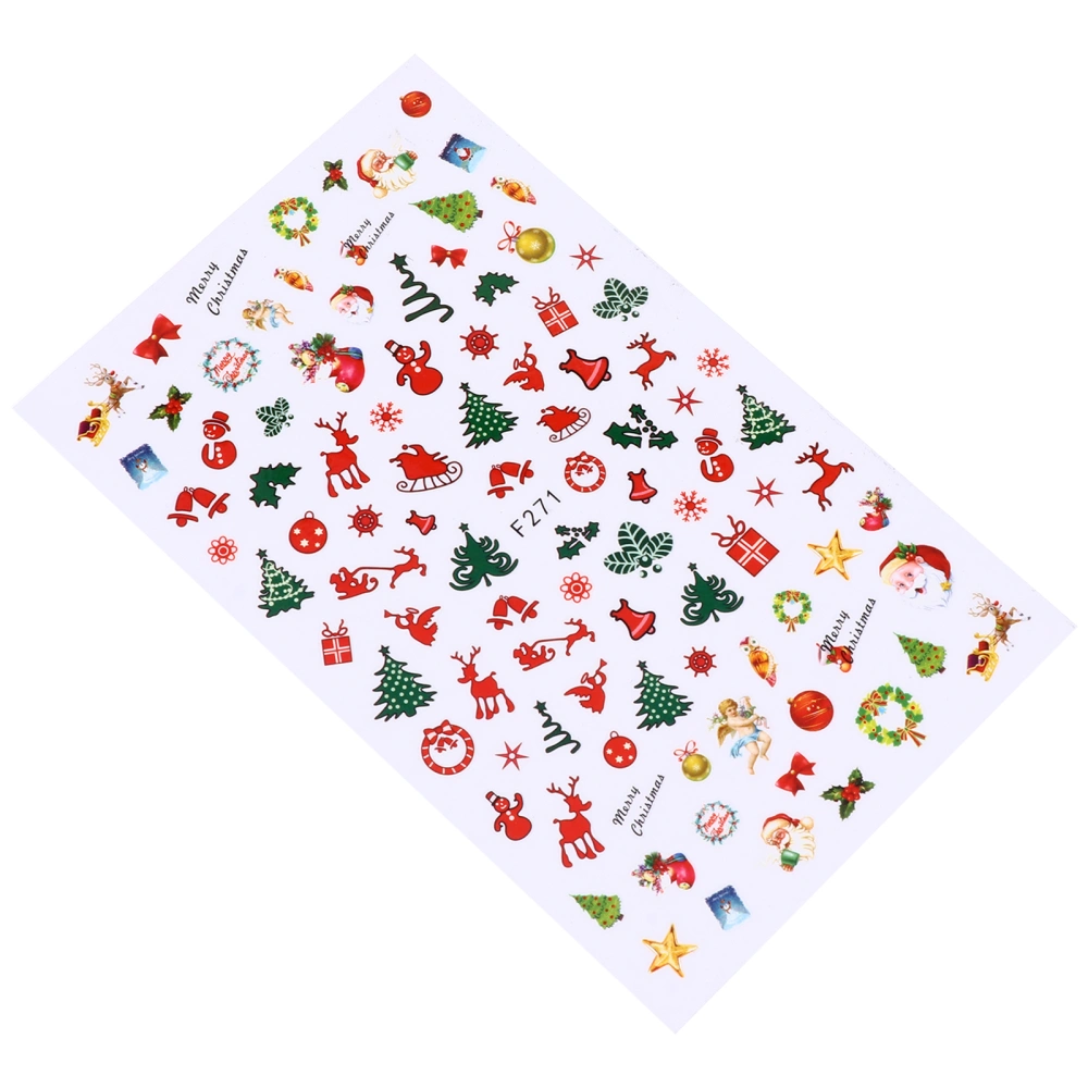 Xmas Theme Nail Sticker Women Girls Kids DIY Nail Art Decoration Sticker