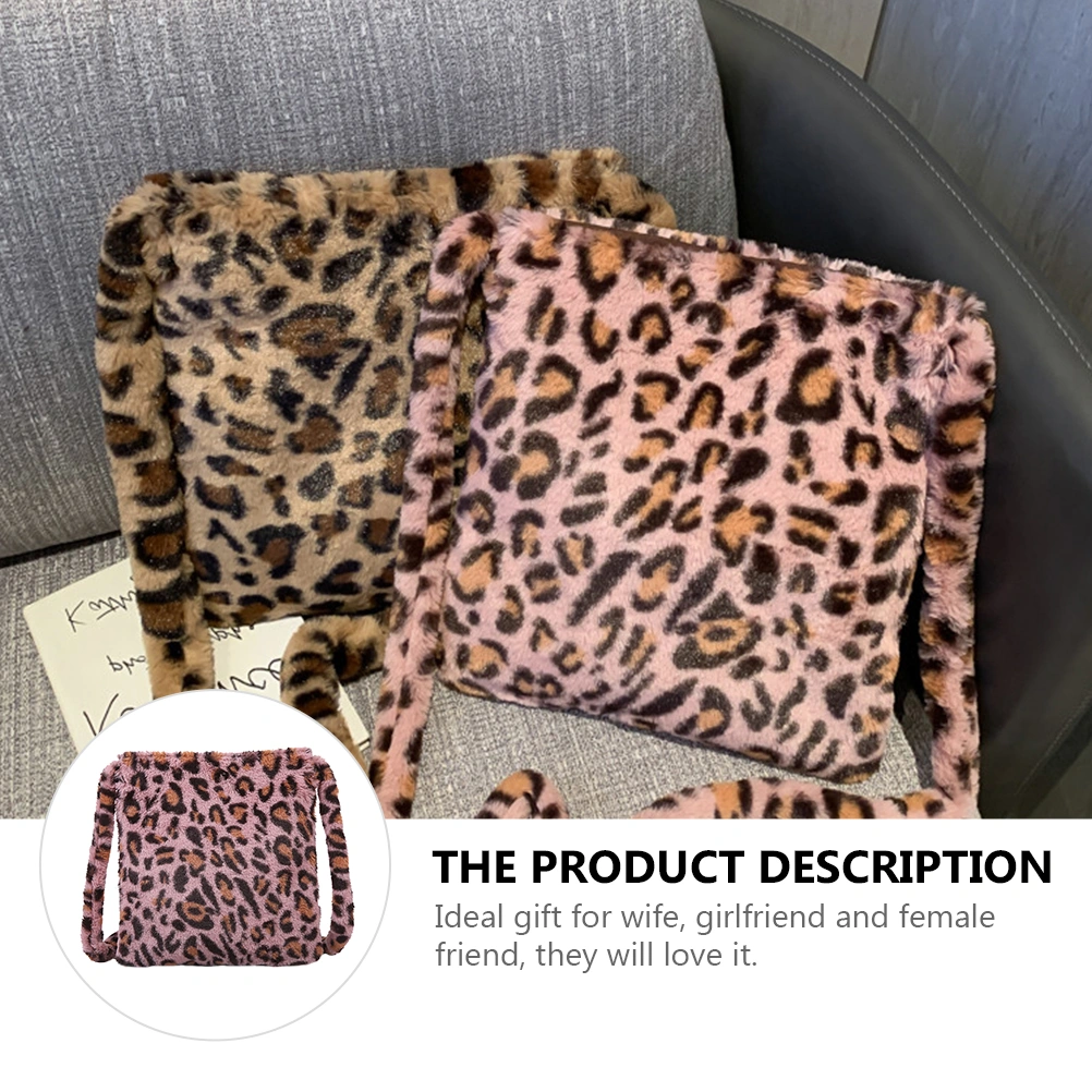 1Pc Leopard Pattern Shoulder Bag Fashion Crossbody Bag Messenger Bag Storage Bag