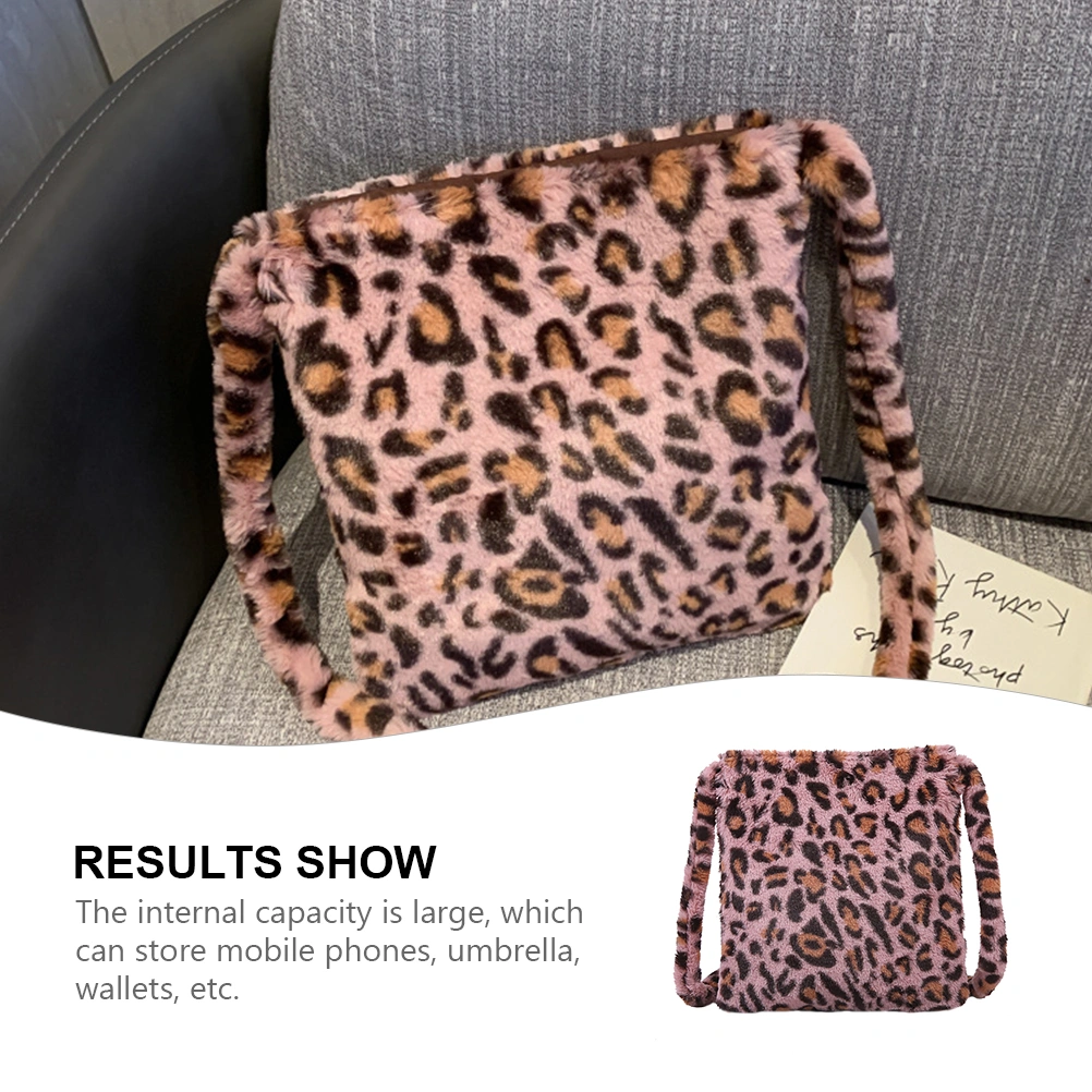 1Pc Leopard Pattern Shoulder Bag Fashion Crossbody Bag Messenger Bag Storage Bag