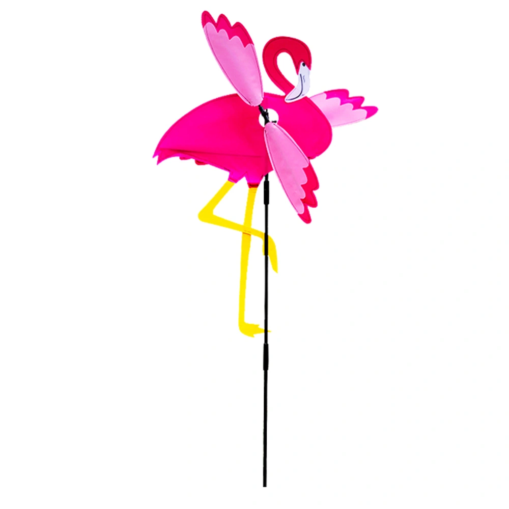 1pc Outdoor Flamingo Windmill Kid's Pinwheel Toys Courtyard Decor (Random Style)