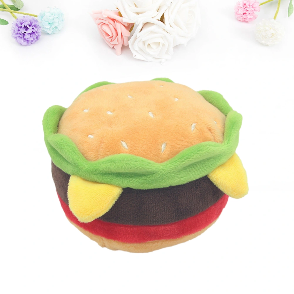 Educational Pet Plush Sound Toy Creative Playing Toy Funny Pet Toy (Hamburger)