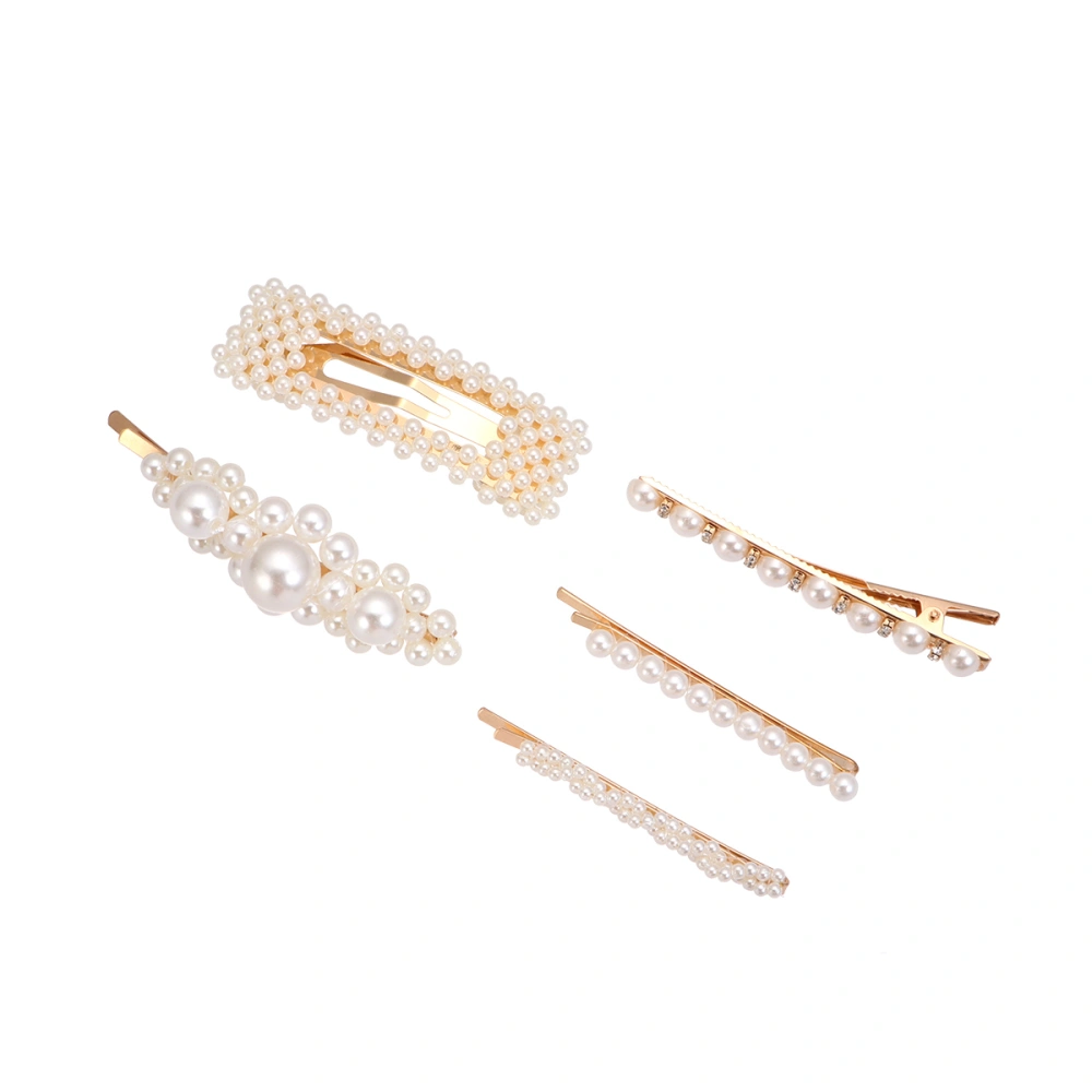 5pcs Creative Pearl Hairpin Elegant Hair Clip Fashion Hair Ornament for Women Girls Bride (Set 2)