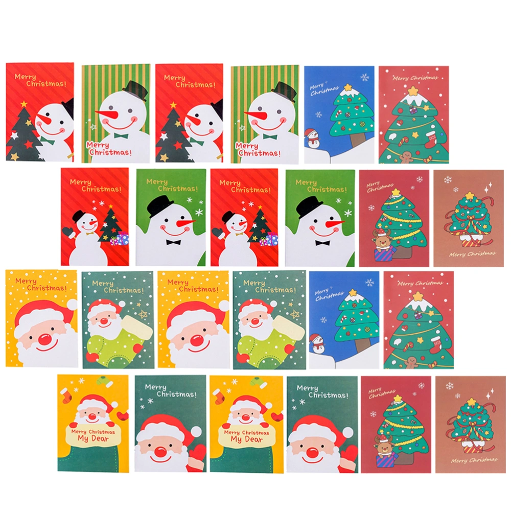 24pcs Christmas Pocket Notebooks Lovely Cartoon Festival Pattern Notepads