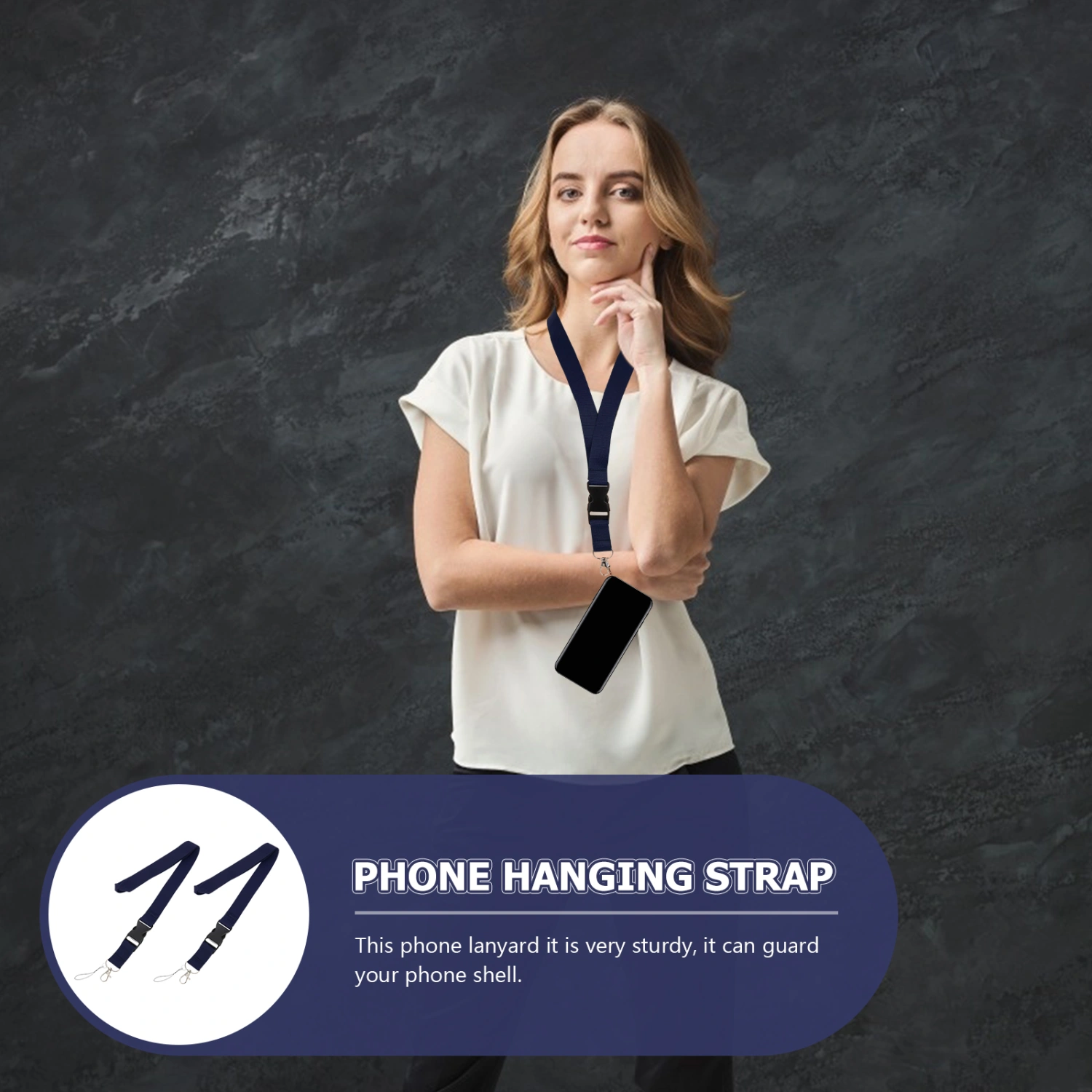 2Pcs Phone Lanyard Decorative Phone Strap Polyester Phone Lanyard Key Lanyard