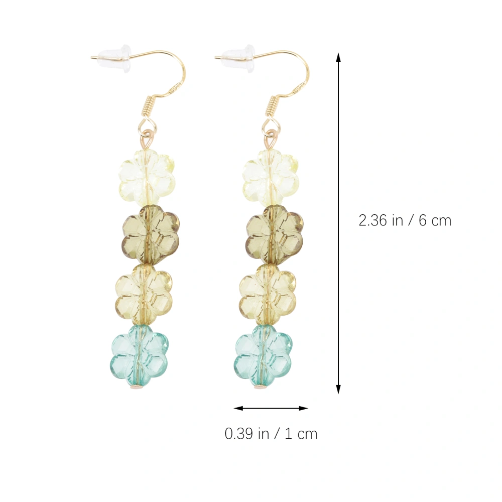 1 Pair Fashion Earrings Women Girls Flower Dangling Earrings Drop Earrings Decor