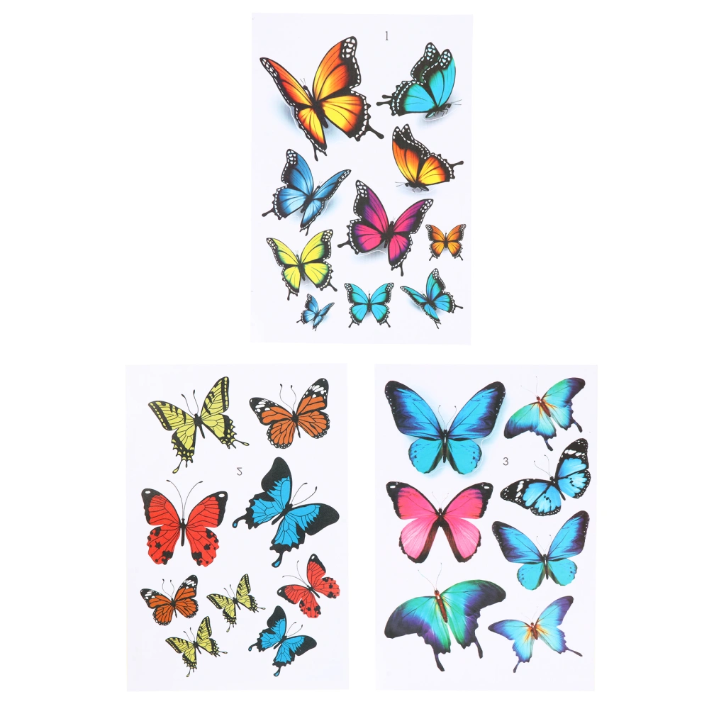 3pcs Butterflies Car Sticker Car Body Sticker Creative Car Decor Sticker