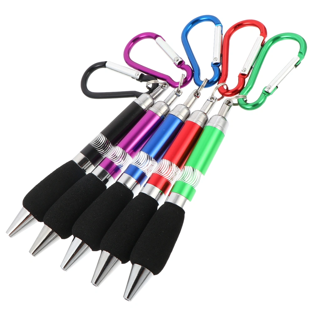 5Pcs Metal Pens Ball Pen Climbing Hook Pen Key Chain Pen Creative Ball Pen