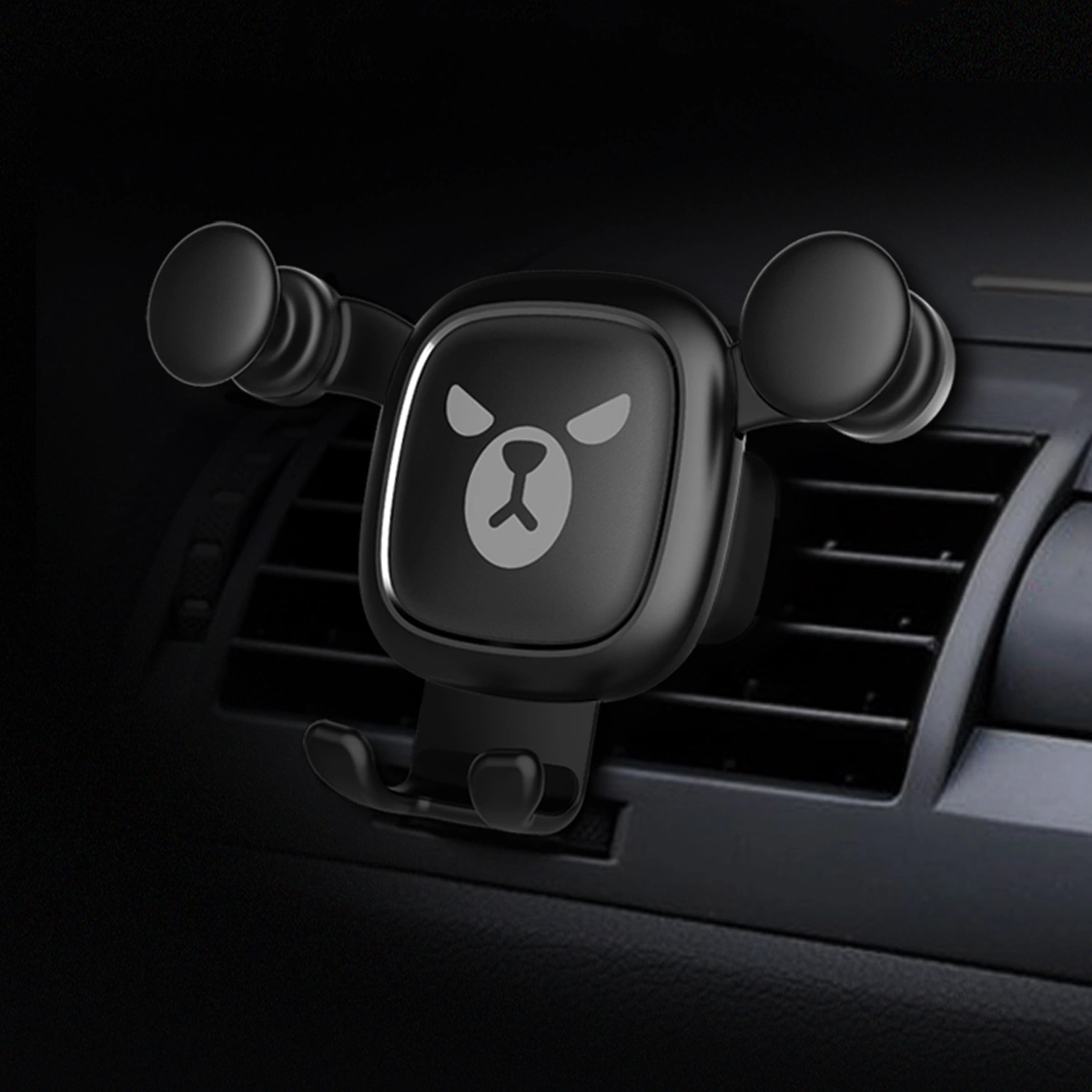 Car Phone Bracket Multi-function Dashboard Air Vent Cell Phone Holder Cartoon Car Phone Holder Buckle Automobile Phone Stand (Angry Bear)