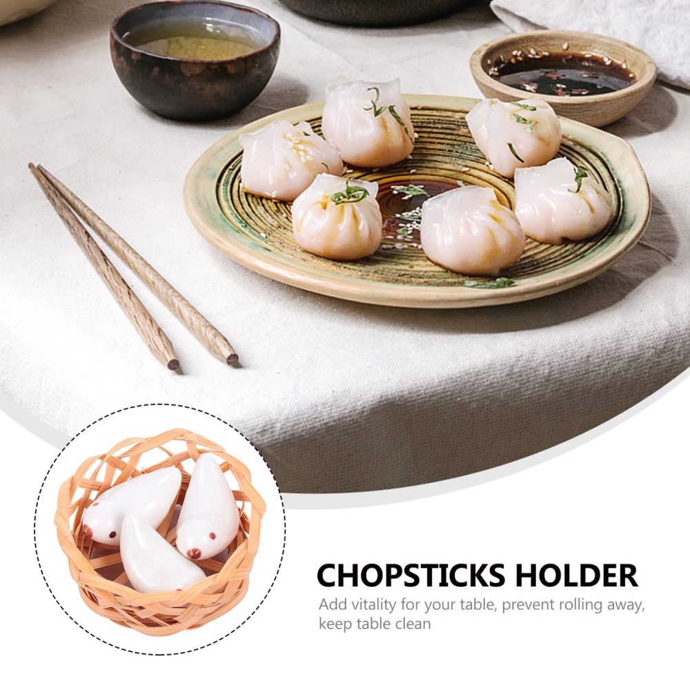 3pcs Lovely Bird Shape Ceramic Chopsticks Holder Cutlery Holder Chopstick Rest