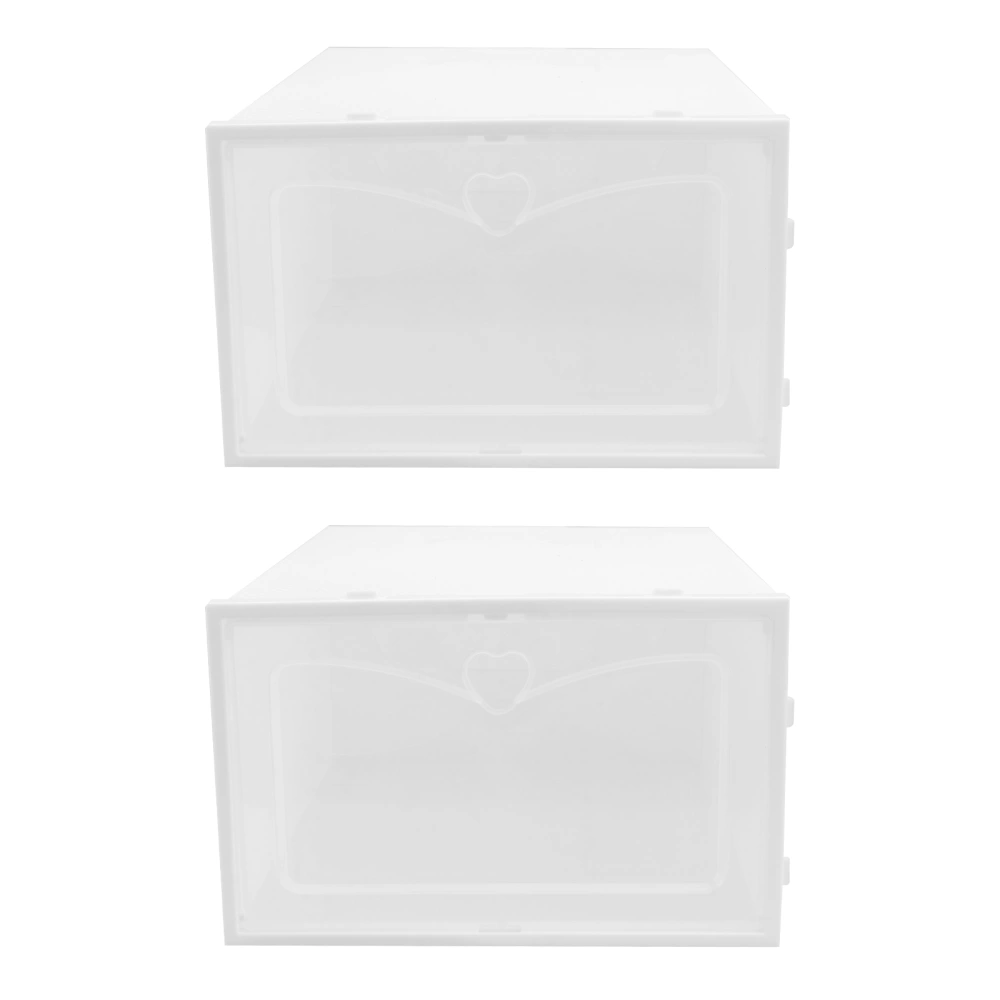 2Pcs Household Shoes Boxes Shoes Storage Cases Drawer Type Shoe Box for Male