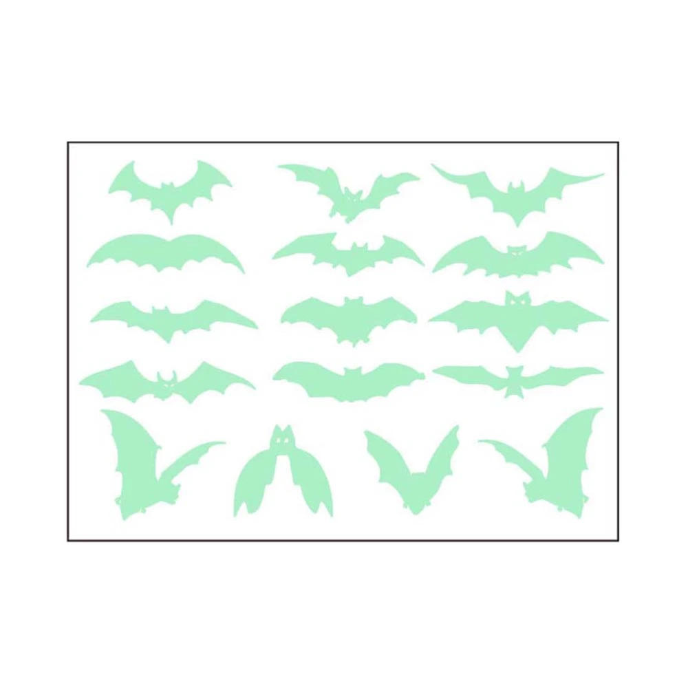 1 Sheet Halloween Luminous Stickers Fluorescent Stickers Holiday Festival Wall Stickers (Cartoon Bats)