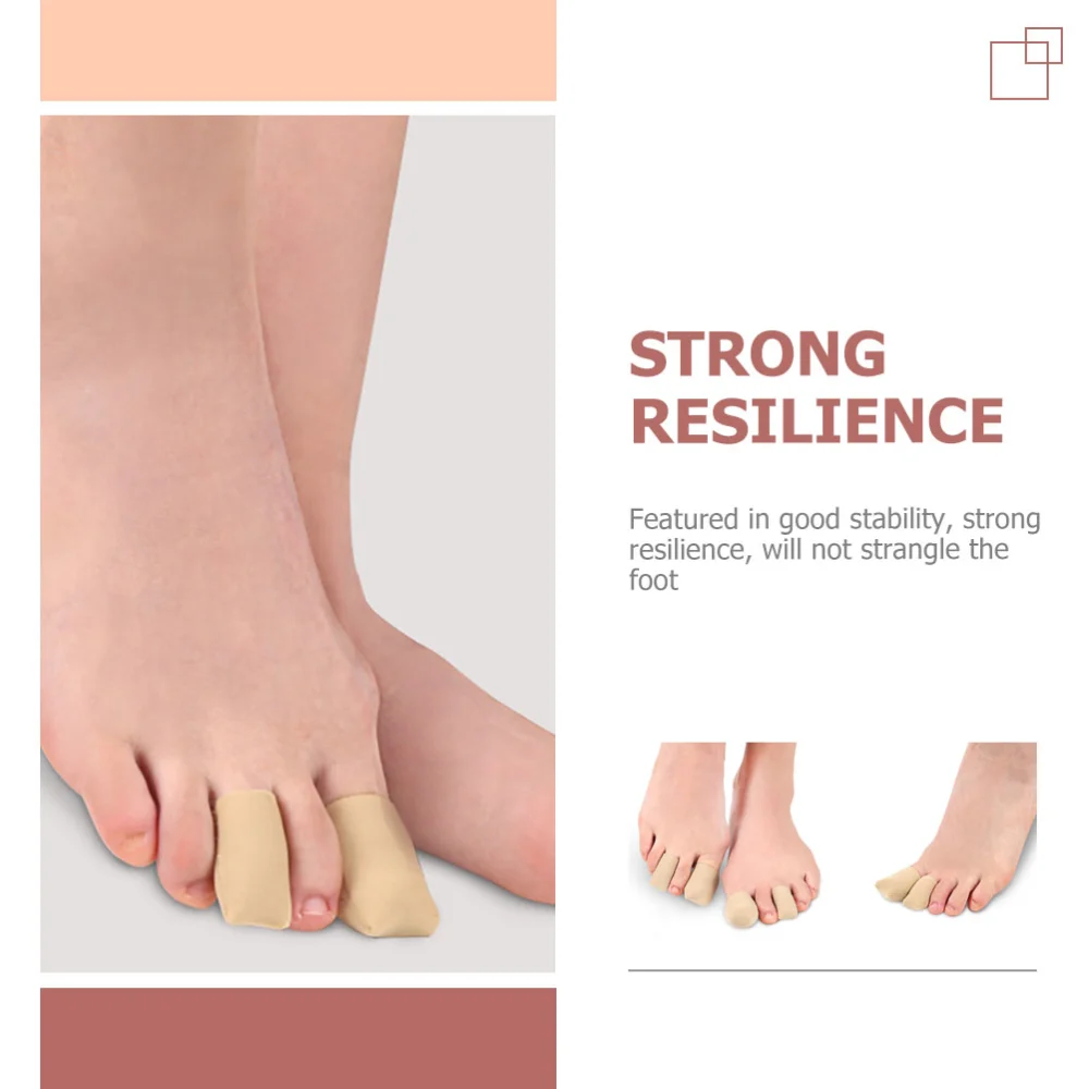 2 Pairs Toe Sleeves Fabric Surface Closed Toe Caps Protectors with Silicone Lining