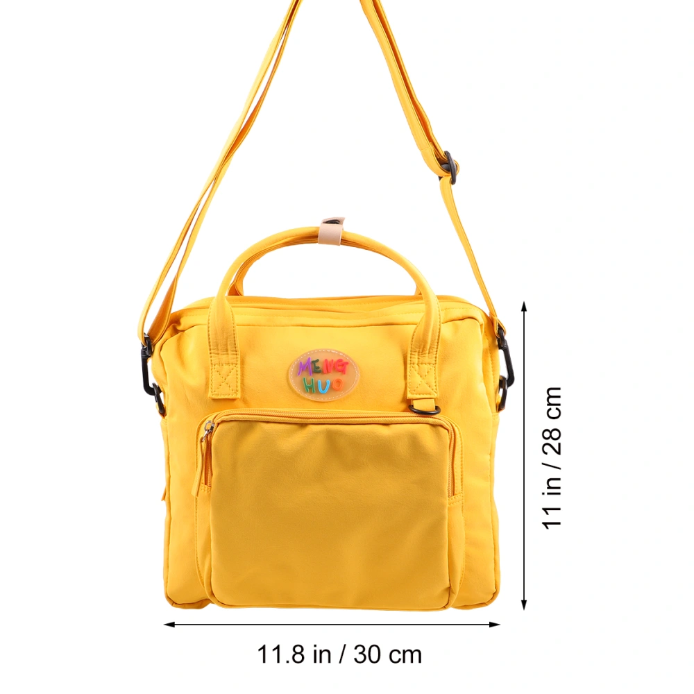 1Pc Large Capacity Straddle Bag Portable Bag for Woman (Yellow)