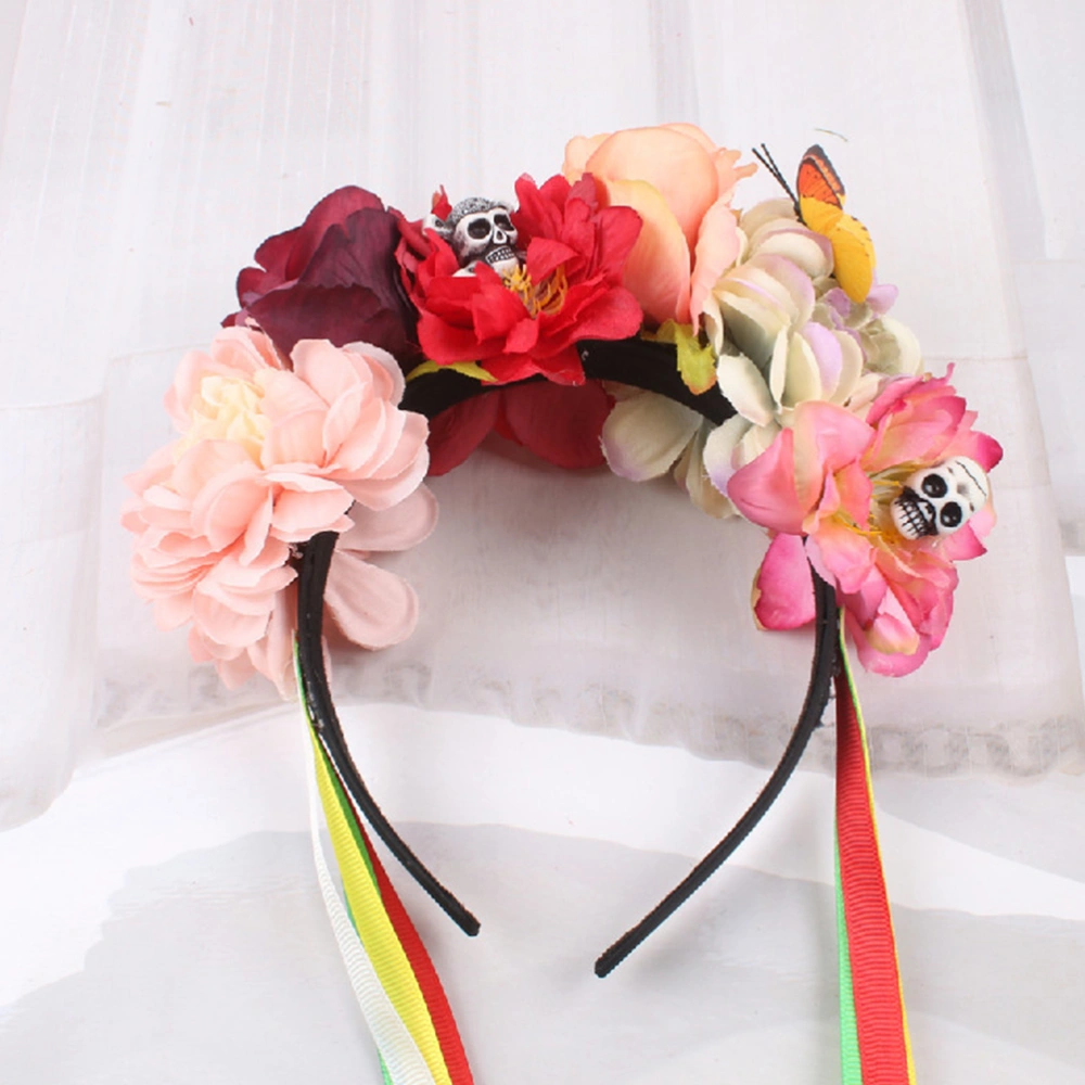 1pc Floral Headwear Decorative Head Cloth Art Wreath Photo Taking Prop