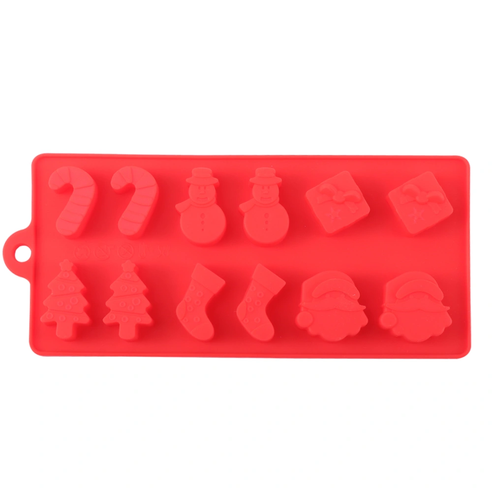 12 Lattices Christmas Themed Silicone Cake Moulds Cookie Baking DIY Chocolate Pudding Ice Lattice Mold Fondant Tools (Random Color)