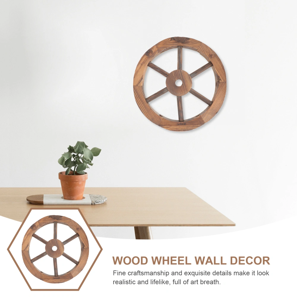 Wooden Wagon Wheel Wall Art Vintage Wood Wheel Wall Decor Decorative Wall Hanging