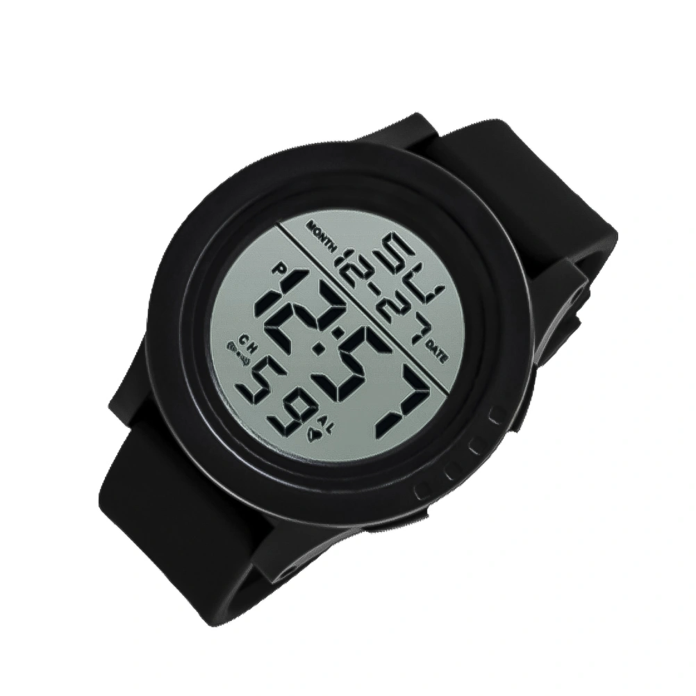 Luminous LED Outdoor Sports Digital Watch Waterproof Alarm Clock Wristwatch Watches (Black)