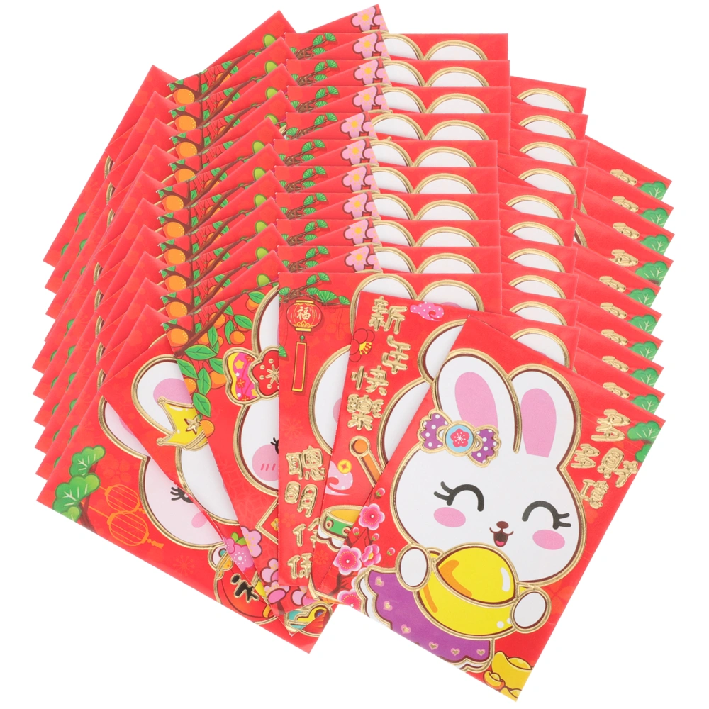 60pcs Cartoon Rabbit Red Envelopes Red Packets Chinese New Year Money Pockets