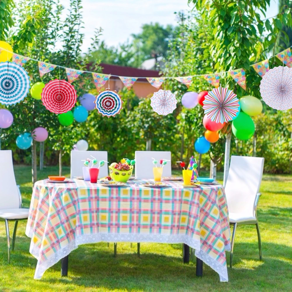 6pcs Birthday Party Wedding Decoration Paper Fan Flowers Party Decoration