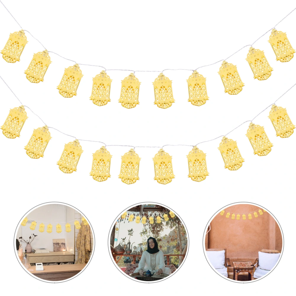 1 Set LED String Light Muslim Ramadan Hanging String Lamp Without Battery