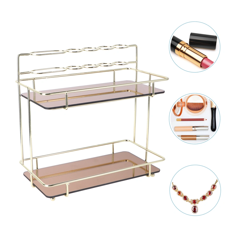 1Pc Cosmetics Iron Storage Rack Multifunction Sundries Rack Tabletop Rack