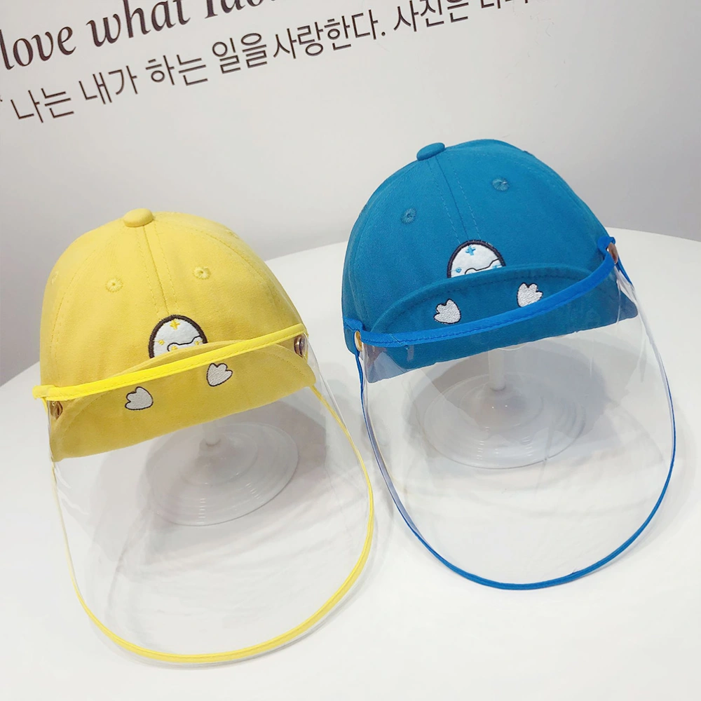 1PC Baseball with Detachable Face Cover Sun Protection Anti Hat Anti-Spittle for Kids Summer Outdoor (Blue)