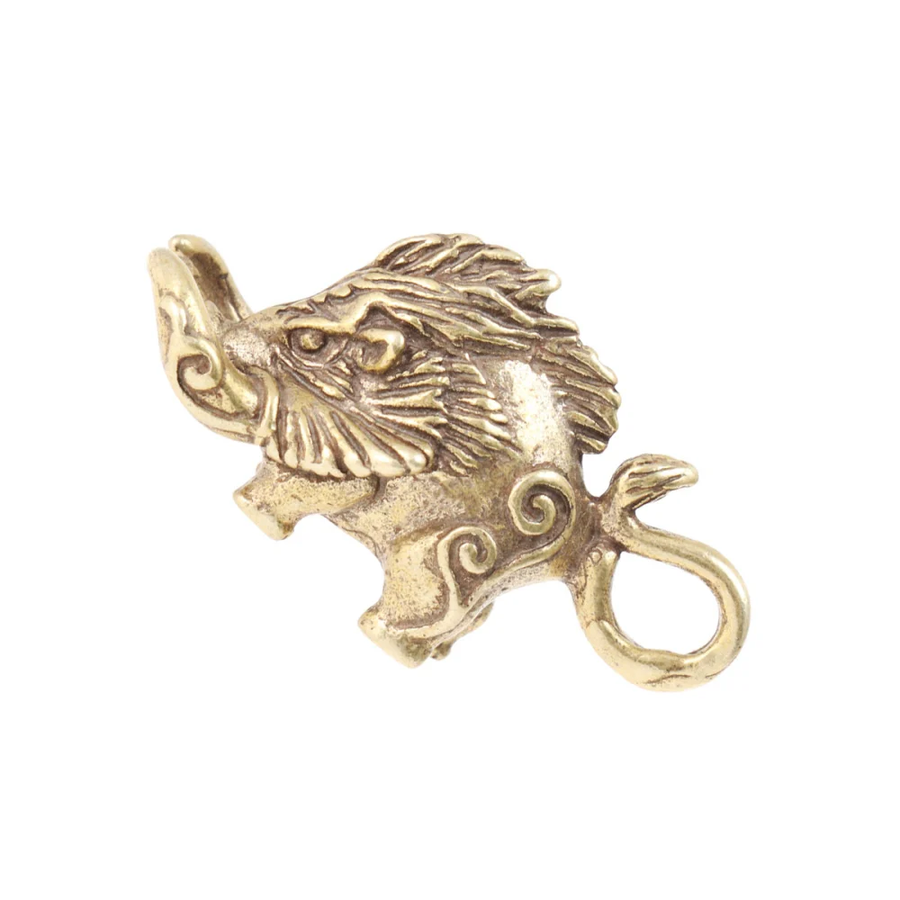 Chinese Style Brass Wild Boar Shaped Home Hanging Pendant Jewelry Accessory for Key Necklace