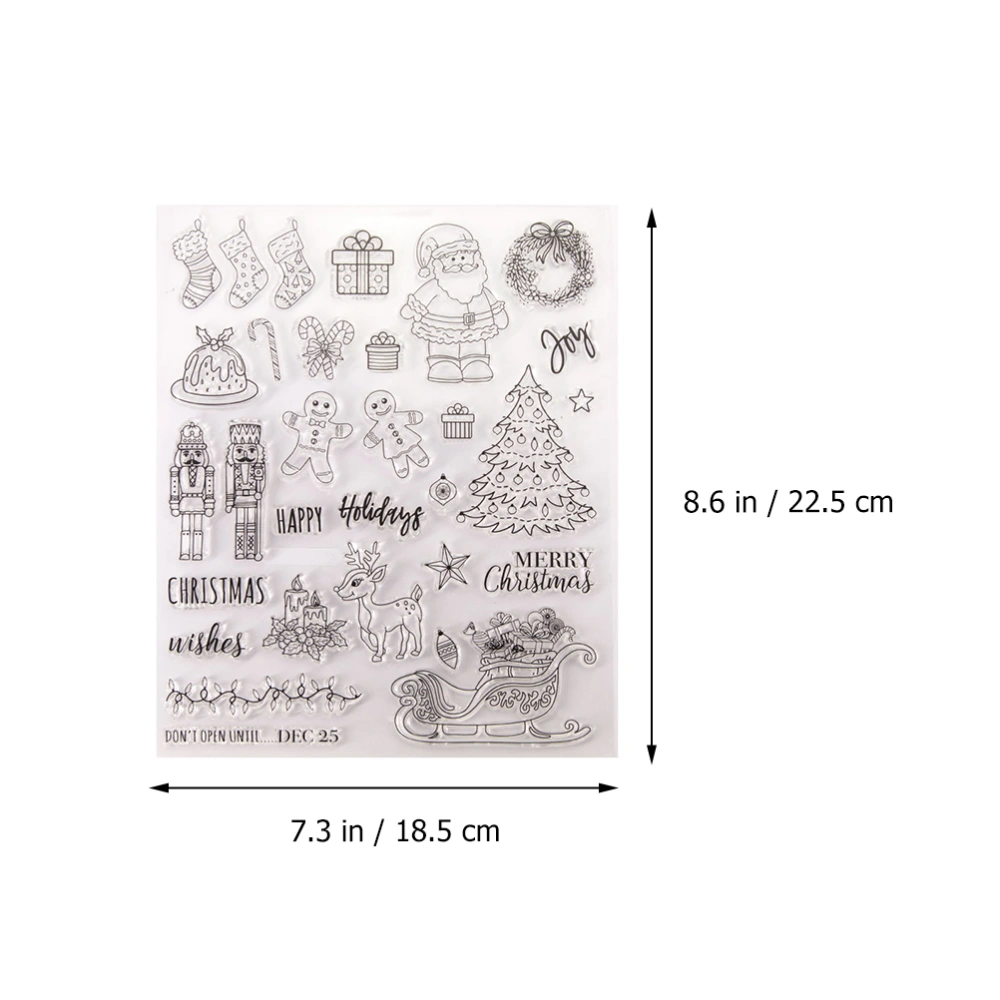 2Pcs Lovely Christmas Theme Transparent Stamps DIY Scrapbooking Stamps