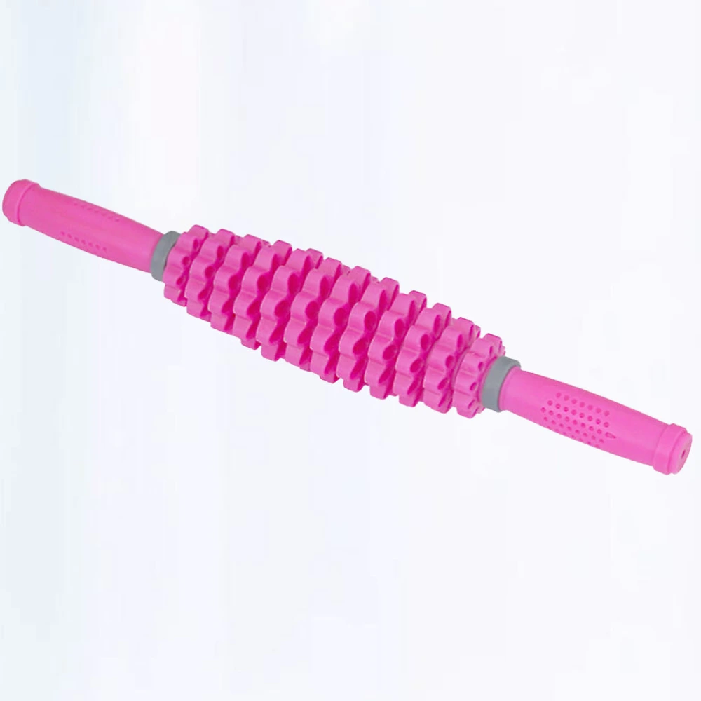 Muscle Relaxation Gear Portable Massage Stick Yoga Muscle Roller Fitness Massager for Body Leg Arm Back (Pink)