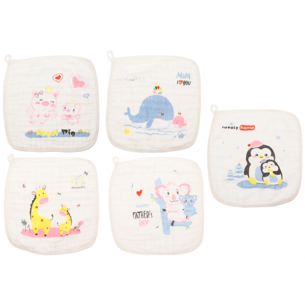 5pcs Baby Washcloths Face Towels Cotton Muslin Baby Wipes Newborn Hand Towels