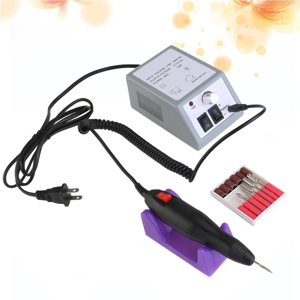 Professional High-speed Electric Nail Art Salon Drill Glazing Machine Manicure Pedicure Kit with US-plug