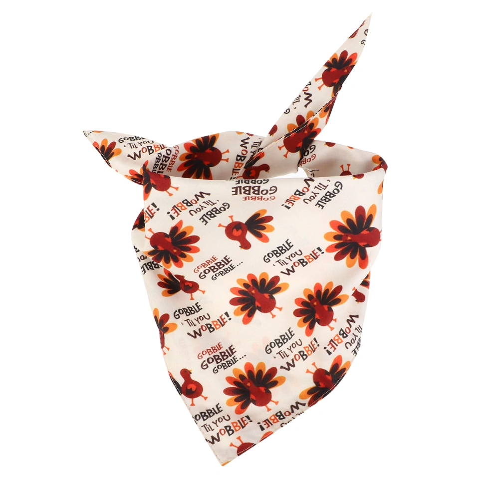 1pc Thanksgiving Pet Dog Bib Printed Dog Saliva Towel Pet Triangular Scarf