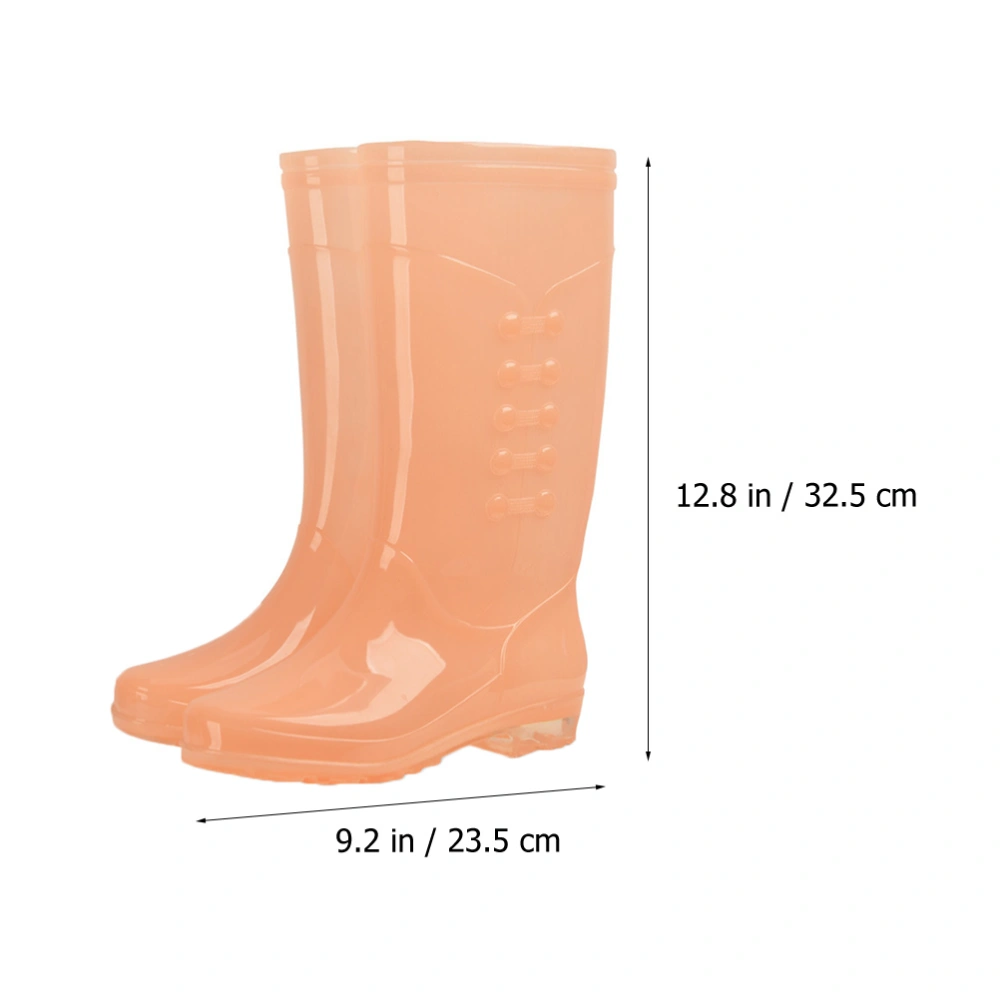 1 pair of Women Rain Shoes Outdoor Waterproof Rain Boots Anti-slip Rain Shoes