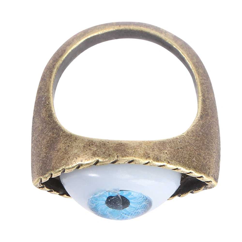 Alloy Ring Exaggerated Eye Designed Finger Ring Vintage Ring Punk Style Finger Jewelry Blue