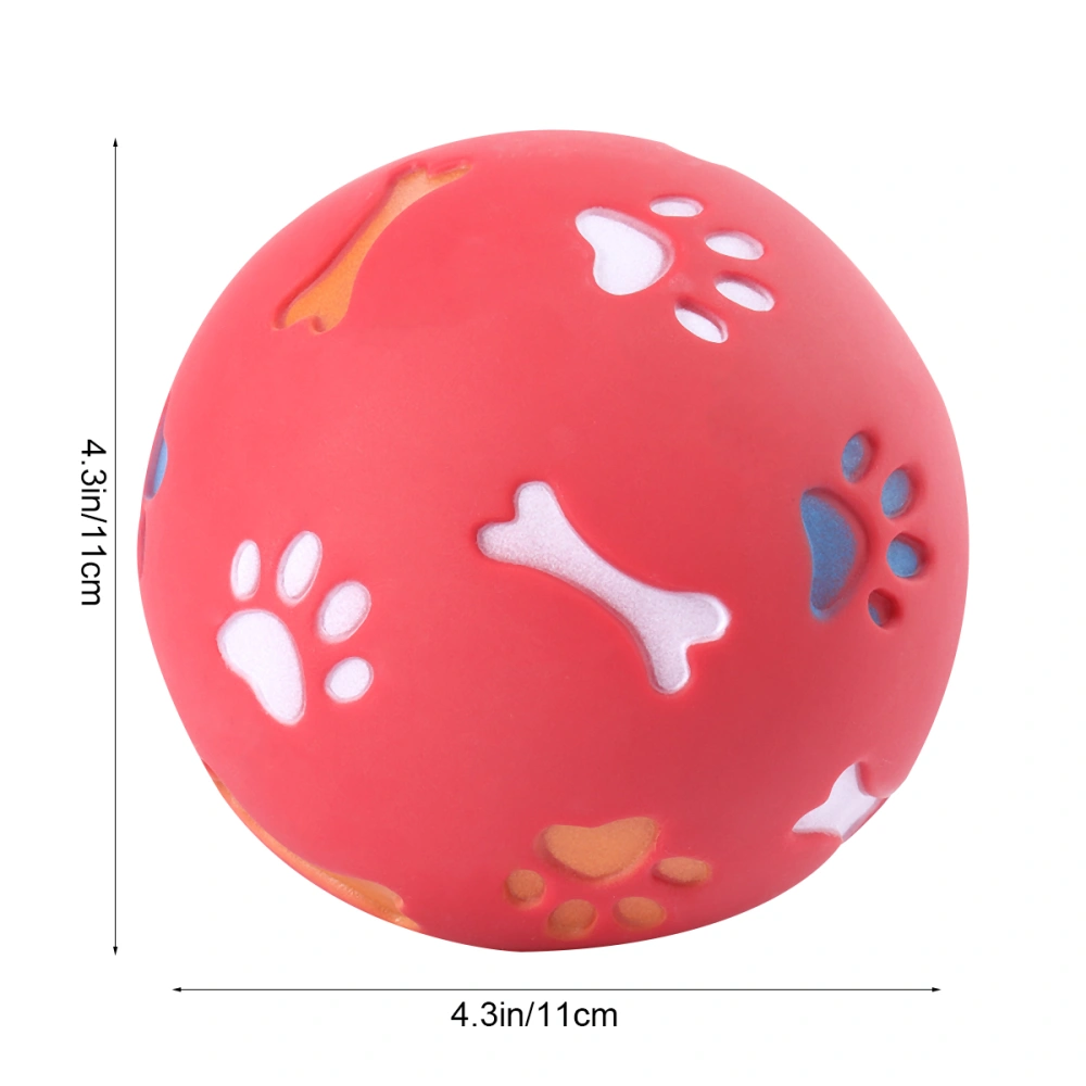 Cat Dog Toy Drain Food Ball Pet Toys Puzzle Resistant Bite Dog Training Product Fun Food Chew Ball - 11cm Diameter (Red)