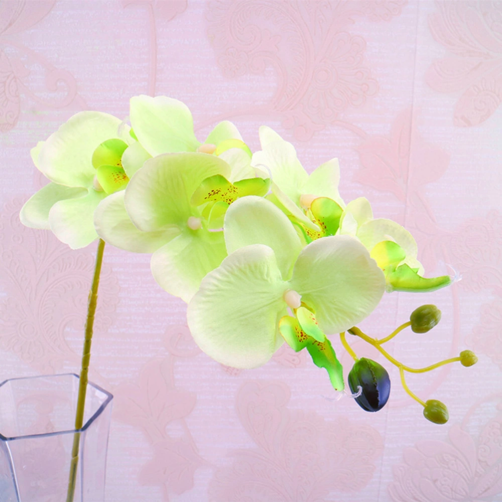 Small Artificial Flowers Orchids Present Touch for New Home Wedding Decorations Party Decor (Green)