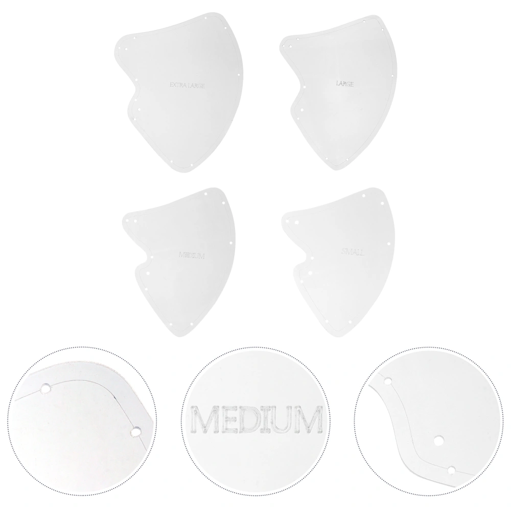 1 Set of 4pcs Acrylic Face Mask DIY Template Reusable Sewing Tools Template