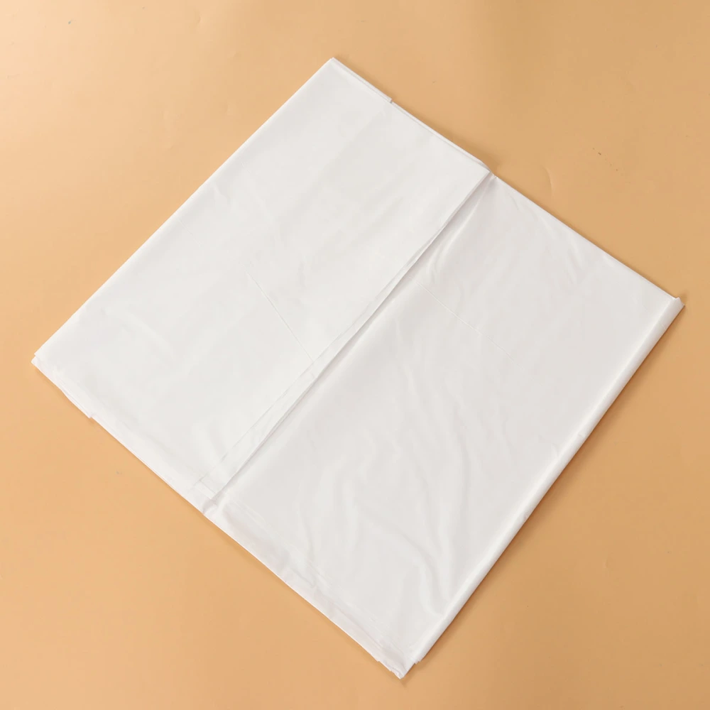 Eco-Friendly Tablecloth Pure Color Disposable Waterproof Plastic Protector Cover for Picnic Banquet Event Party 137x183cm (White)