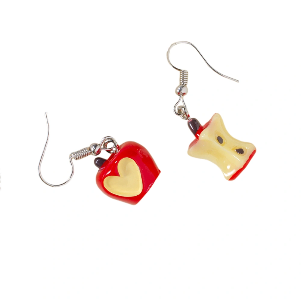 Irregular Apple Eardrop Personalized Spoof Asymmetric Decorative Eardrop Earrings for Woman