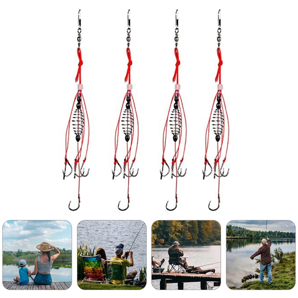 4PCS Carp Fishing Baits Hook with Spring Bait Feeder Coarse Fishing Tackle