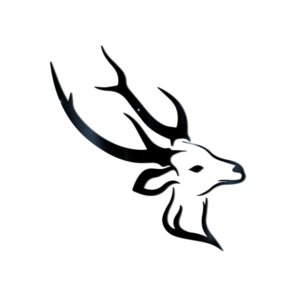 Deer Head DIY Mirror Wall Sticker Acrylic Crystal Mirror Sticker Wall Decal for Home Living Room Bedroom Bathroom (Black)