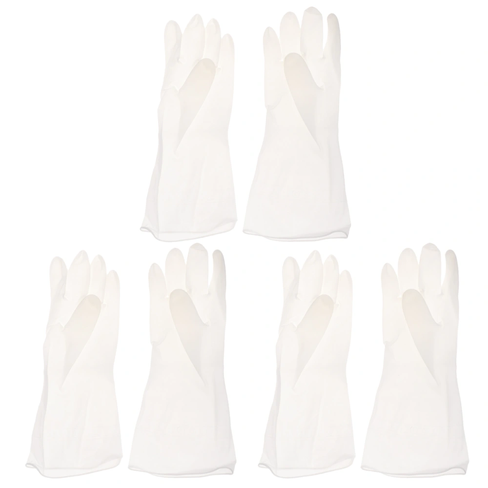 3 Pair Dishwashing Gloves Rubber Gloves Kitchen Cleaning Gloves Waterproof Gloves (White Transparent Gloves Size S)