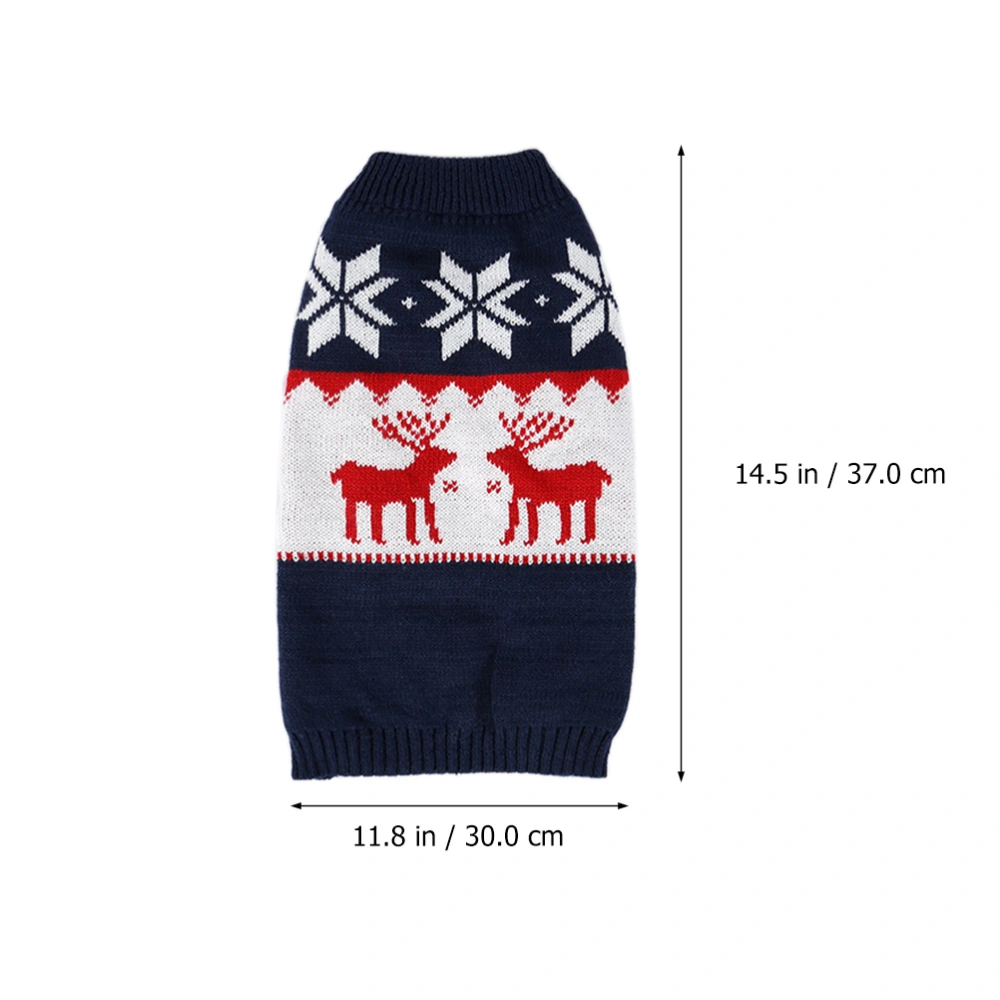 1 Pc Christmas Deer Pattern Pet Clothes Knitted Sweater Dog Cat Winter Clothes