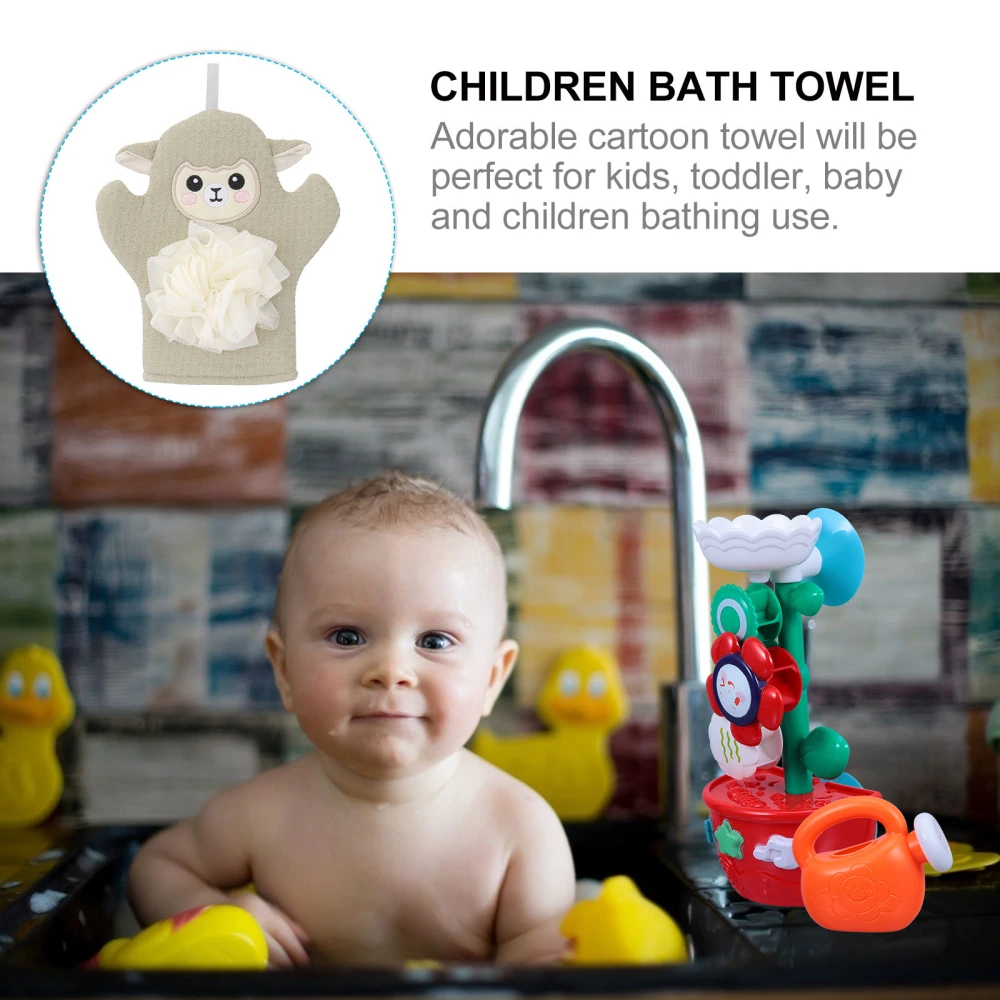 Adorable Cartoon Toddler Bath Towels Kids Bath Comfortable Scrubbing Towel