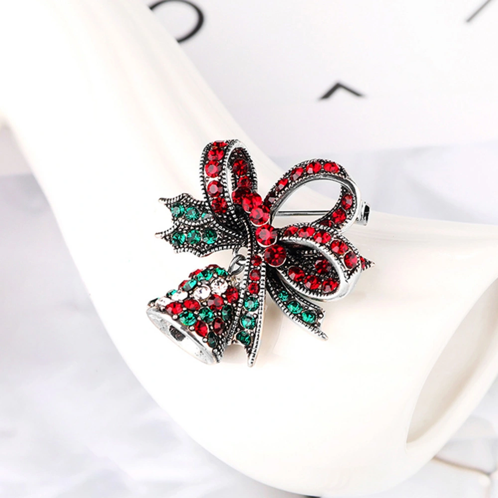 2Pcs Christmas Vintage Bell Shape Brooch Corsage Pretty Dress Adornment